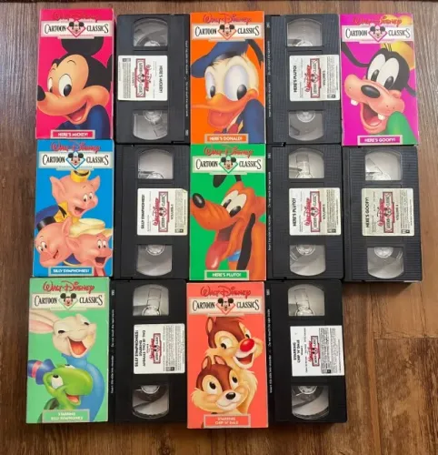 BOX VHS ORIGINAL DISNEY - CARTOON CLASSICS (COMPLETO) + 2 FITAS EXRA