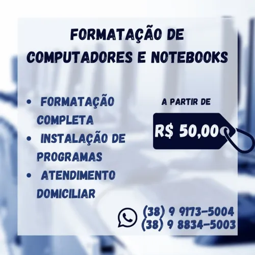 Serviços de Informática (Formatação, Remoção de Travamentos, Compra e venda)