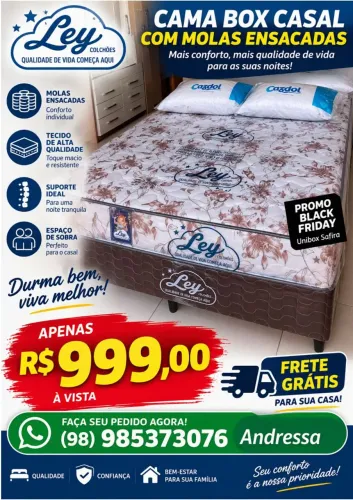 Cama box casal mola ensacada entrega grátis 