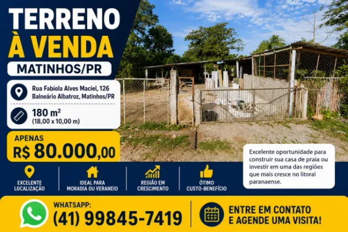 TERRENO À VENDA - MATINHOS/PR