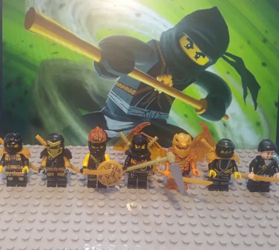 Bonecos e Minifiguras ninja preto Cole - Ninjago (blocos de montar tipo LEGO)