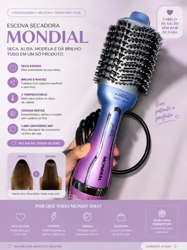 Escova Secadora Mondial by Juliette | Bivolt | 1200W 