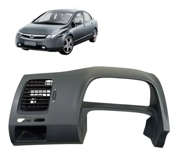 Moldura Painel Instrumentos Honda Civic G8 2007 2011 Cinza Cinza-escuro