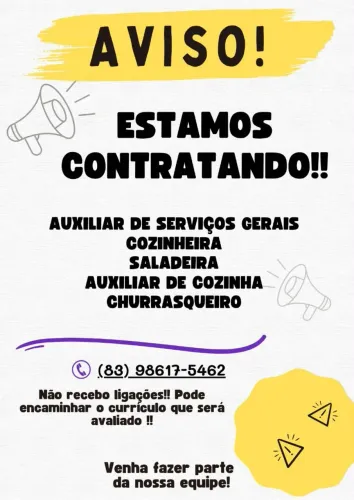 Todas as vagas estão disponíveis!!!