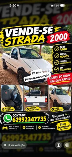Fiat Strada Working 1.5 MPI 8V CE (álcool) 2001