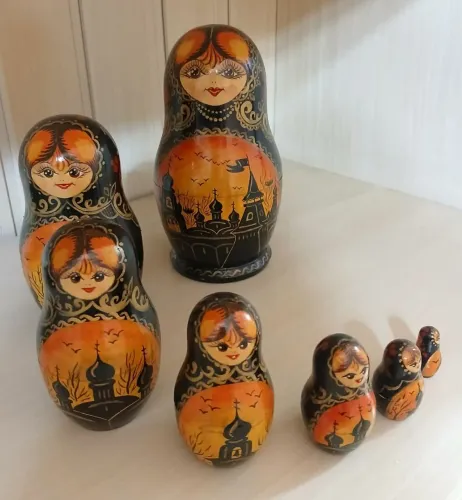 Conjunto Matruska Russa Vintage - Ano 1995 - 7 peças