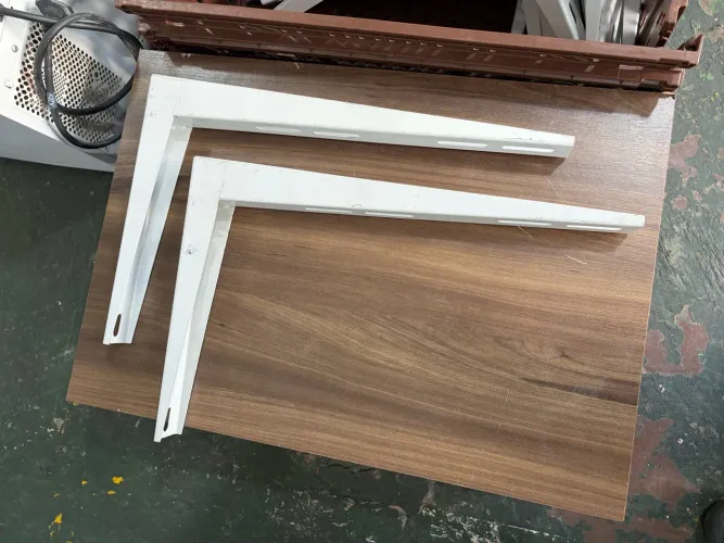2 Mão francesa branca 45cm suporte para prateleira b