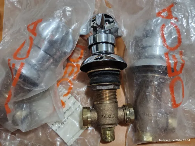 Kit Misturador De Bidê Deca Prata Antigo Embutir Completo - Novo Sem Uso