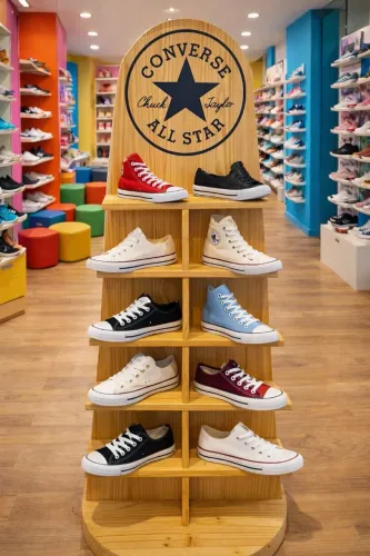 Expositor de tênis All Star em madeira maciça muito novo!