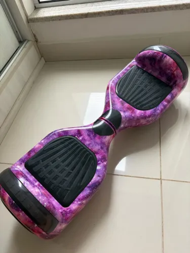 Hoverboard Elétrico Roxo Estampa Galáxia Usado + Carregador e Capa Protetora