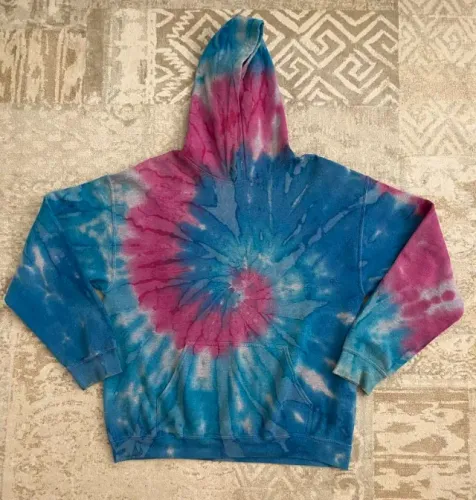 Casaco Moletom Canguru Zine Tie Dye Espiral Streetwear - Tam G