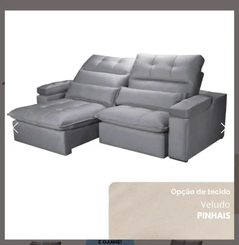 Sofá 2 lugares com Chaise retrátil