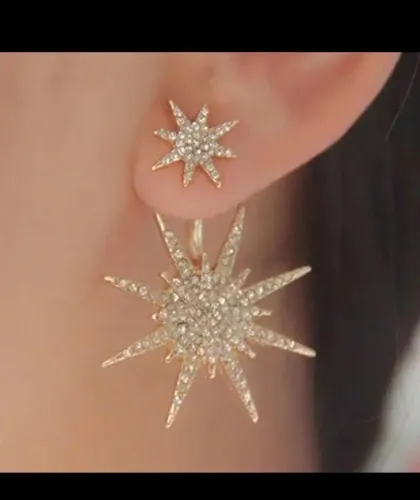 Destaque seu estilo com este lindo Ear Cuff em formato de estrela, todo cravejado com stra