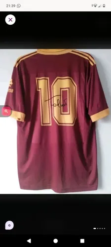 Camisa AS Roma 1983 / 1984 #10 Falcão Autografada Certificada