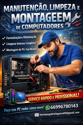Faço manutenção limpeza e montagem de computadores 