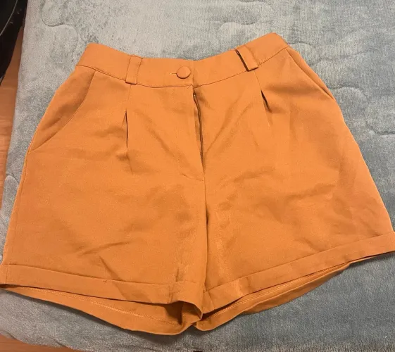 Short Alfaiataria Caramelo Cintura Alta (Novo) - Tamanho G