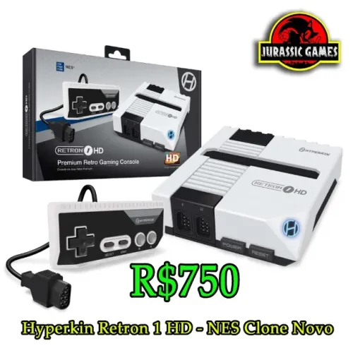 Console Retron 1 HD Nes Clone Americano Nintendinho Hyperkin - Compatível 72 pinos - Novo