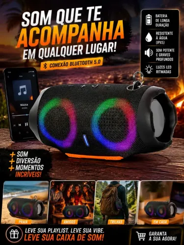 Caixa de som quase 30 cm portátil