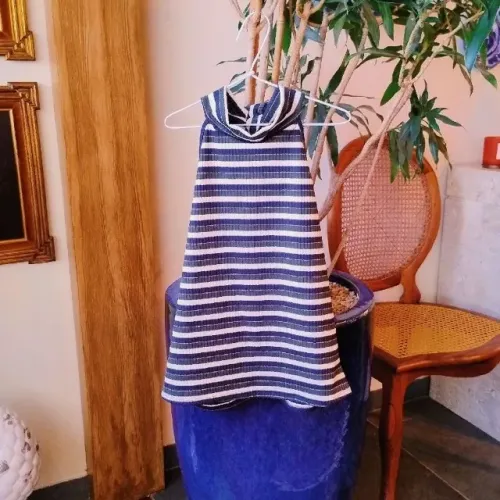 Blusa Listrada Navy com Lurex da Dimy