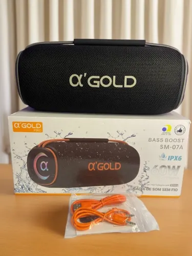 Caixa de Som Bluetooth Alta Potência 60W SM-07A A?Gold an11