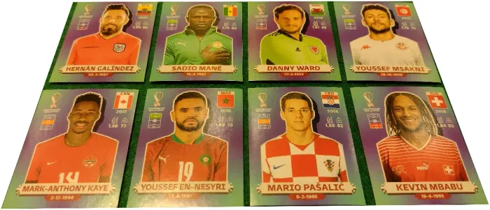 Kit Lote figurinhas Copa 2022 8 cromos Mundo Qatar Catar Made Brasil Brazil novas Panini