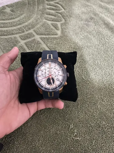 Relógio ORIENTE Masculino Cronógrafo Mrspc006 S1dx Azul Rosê