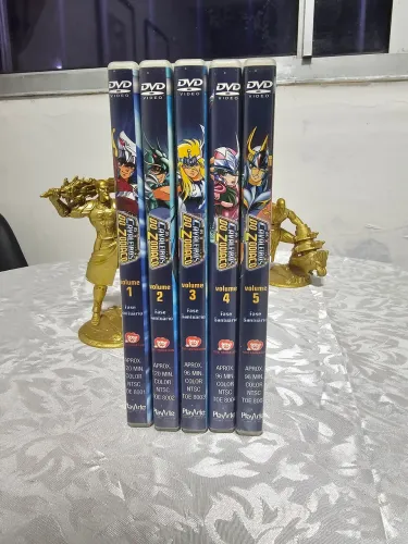 DVDs os cavaleiros do Zodíaco volumes 1 ao 5