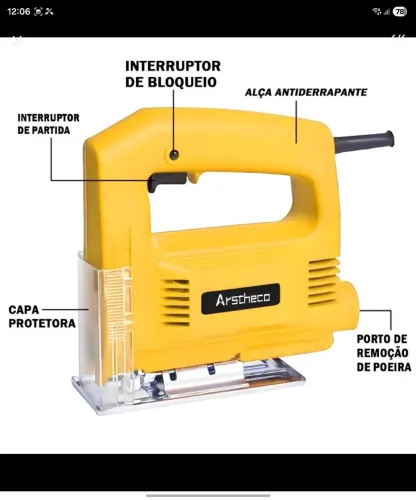 Serra de ArcoTico tico Elétrica 700W Base Ajustável Profissional Corte