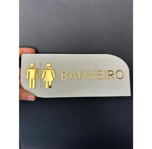 Placa de banheiro acrílico