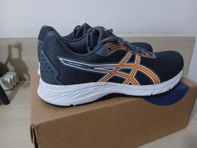 Tênis Asics 42 - cinza laranja - Novo