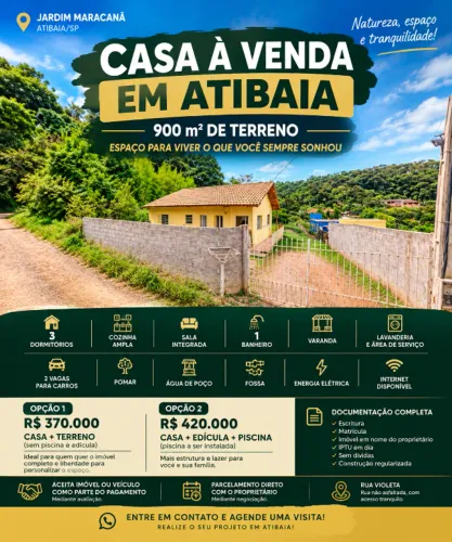 Casa 3 quartos em Atibaia | 900m² | Jardim Maracanã