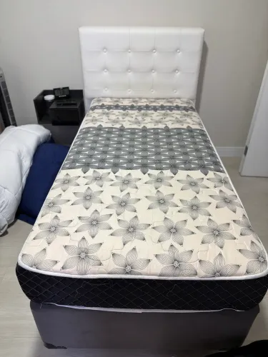 Cama box solteiro com cabeceira