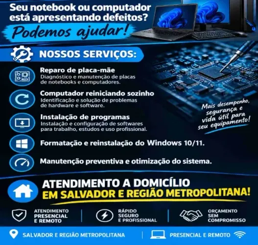 Reparo placa mão notebook/ Computador reiniciando/Instalação de programas