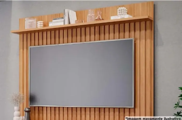 Painel Ripado Para Tv Até 70 Polegadas Trend Mdf Nature - Em Promoção 
