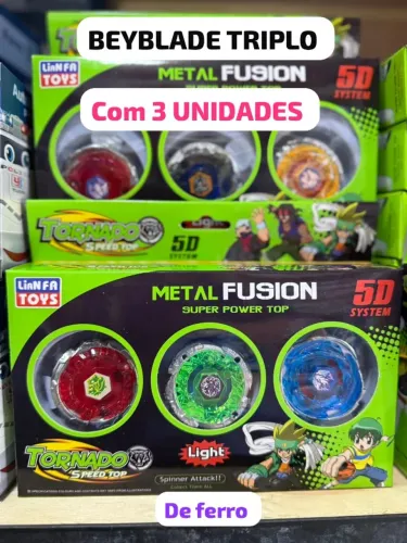 BEYBLADE com 3 unidades De ferro