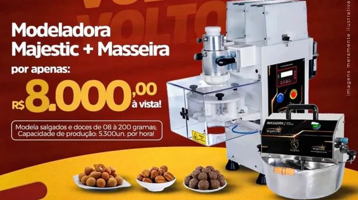 Máquina de salgados - Modeladora e Masseira