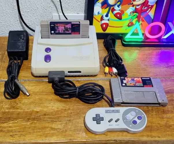 Super Nintendo Baby Completo em Ótimo Estado Funcionando Perfeitamente 2 Cartuchos