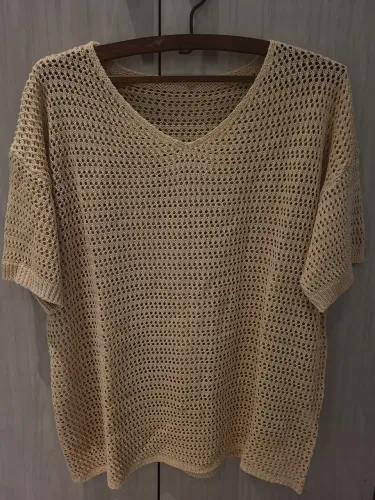 Camisa de tricot vazada