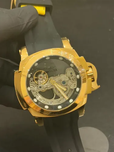 Relógio Invicta Skeleton - Dourado - Automatico- Premium 