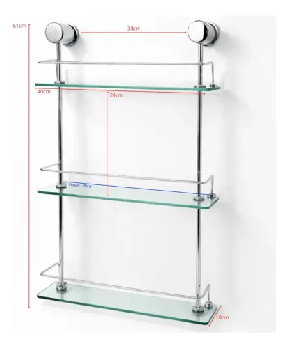 Prateleira Tripla + 1 Saboneteira Oval Dupla <br>