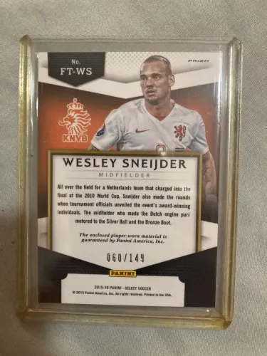 Card Wesley Sneijder Panini Select 2015-16 - Memorabilia Holanda Numerada 060/149