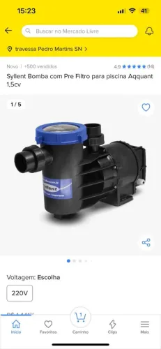 Syllent bomba com pré filtro para piscina