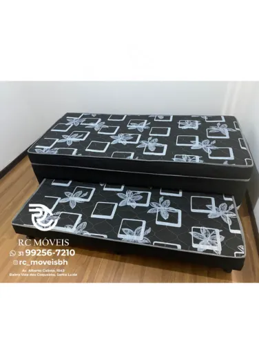 Cama Box Solteiro Bibox com Cama Auxiliar e Colchão D33