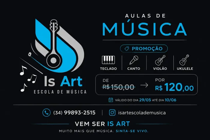 Aula de música teclado violão canto 