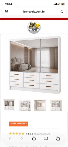 Guarda roupa casal espelhado LACRADO