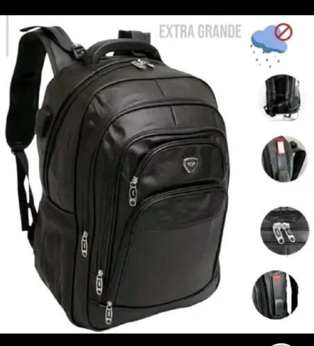 Mochila Couro Impermeável Grande