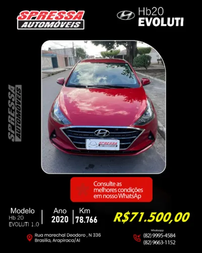 Hyundai HB20 Evolution 1.0 TB Flex 12V AUT 2020