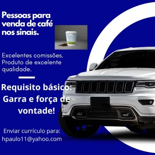 Pessoas para venda de café nos sinais.