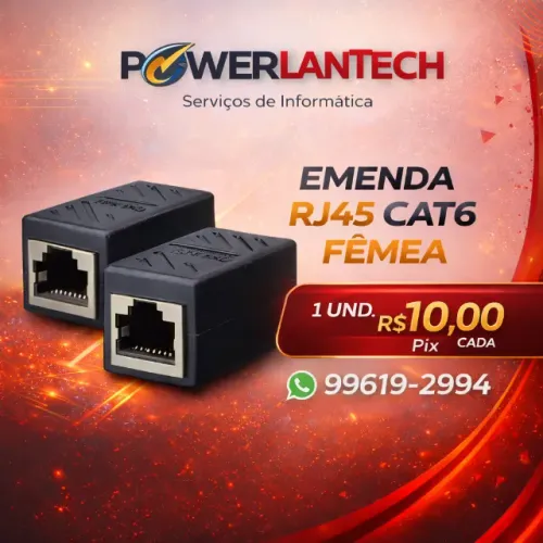 Emenda RJ45 Cat6 fêmea