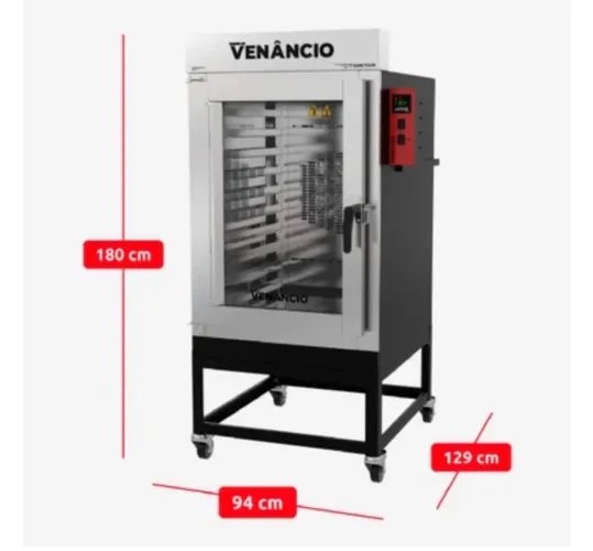 Forno Turbo Elétrico Venâncio 10 Esteiras Interior em Aço Carbono trifásico 380w